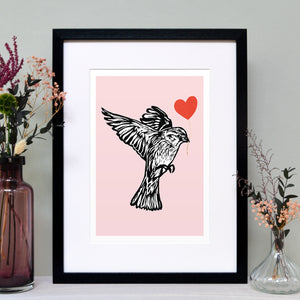 Hedge Sparrow feathered friends print
