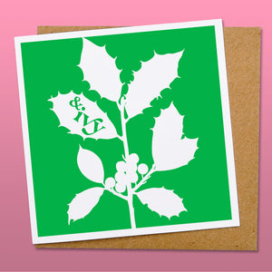 Holly & mistletoe Christmas card pack