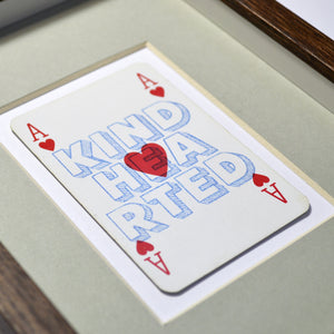 Kind hearted playing card print