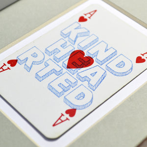 Kind hearted playing card print