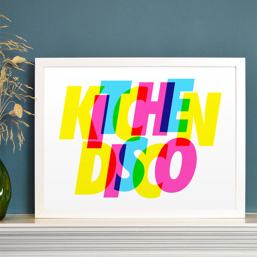 Kitchen disco bright type print