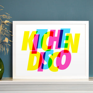 Kitchen disco bright type print