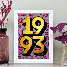 Load image into Gallery viewer, Personalised 30th birthday 1993 golden year print