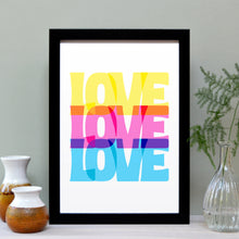 Load image into Gallery viewer, Love love love typography print