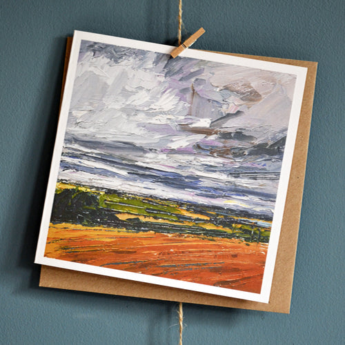 'Malborough fields' landscape painting card