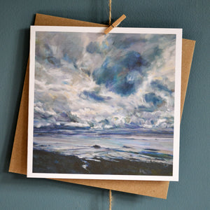 'Out in the estuary' landscape painting card