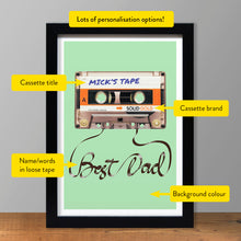 Load image into Gallery viewer, Personalised retro cassette print