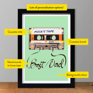 Personalised retro cassette print