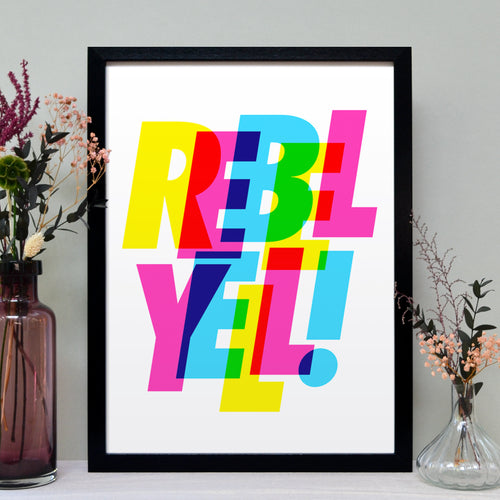 Rebel yell bright type print