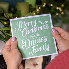 Load image into Gallery viewer, Personalised family Christmas cards pack