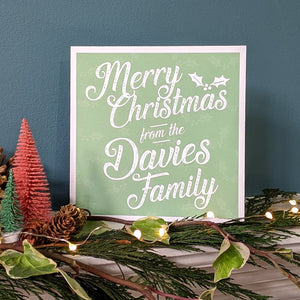 Personalised family Christmas cards pack
