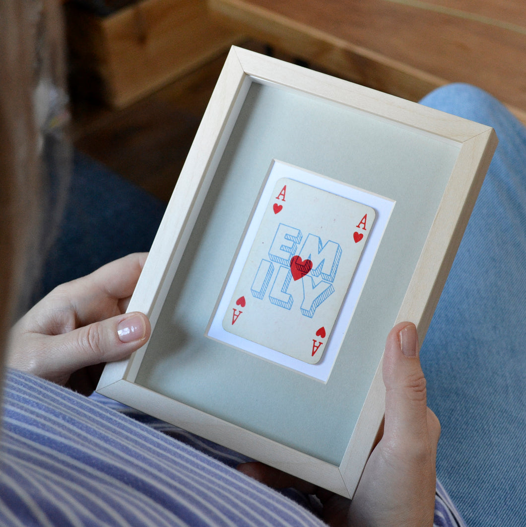 Ace of hearts playing card print