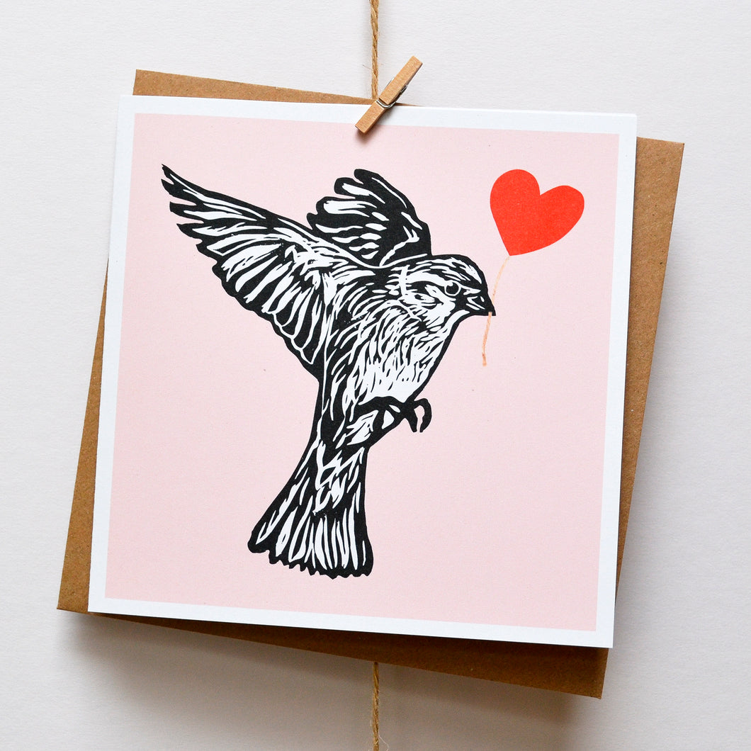 Hedge Sparrow feathered friends card