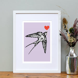 Swallow feathered friends print